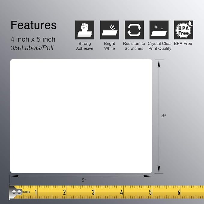 BETCKEY - 4" x 5" Large Shipping & Multipurpose Labels Compatible - Image 2