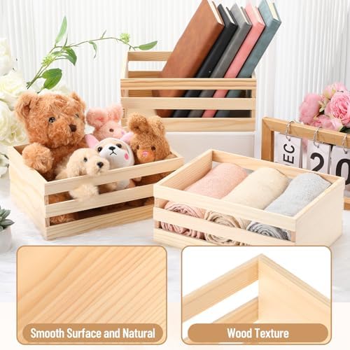 Cinnvoice 12 Pcs 9.5'' Halloween Small Wooden Crate for Storage - Image 3