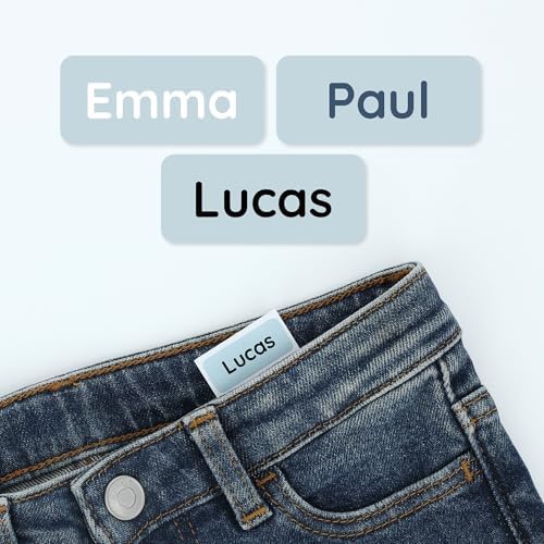 TeddyLabels - Clothing Labels for Nursing Home (180) – Self-Adhesive Name Tags for Clothes and Personal Items. Personalized Labels for Daycare, Nursing Homes, and Laundry Use - Light Blue by Teddylabels