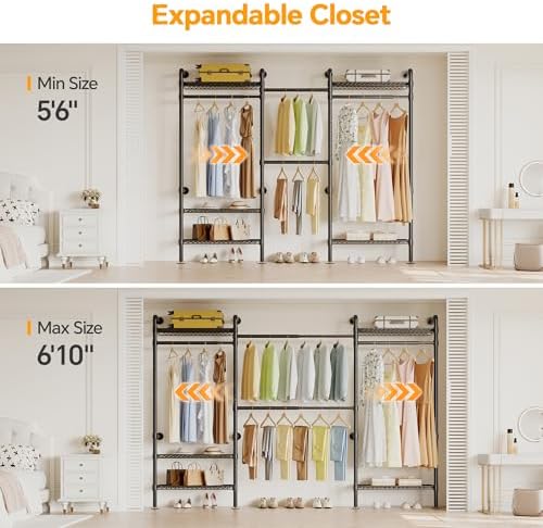Higeego W3 Wall Mounted Clothes Rack, Industrial Pipe Clothing Rack, Black - Image 2