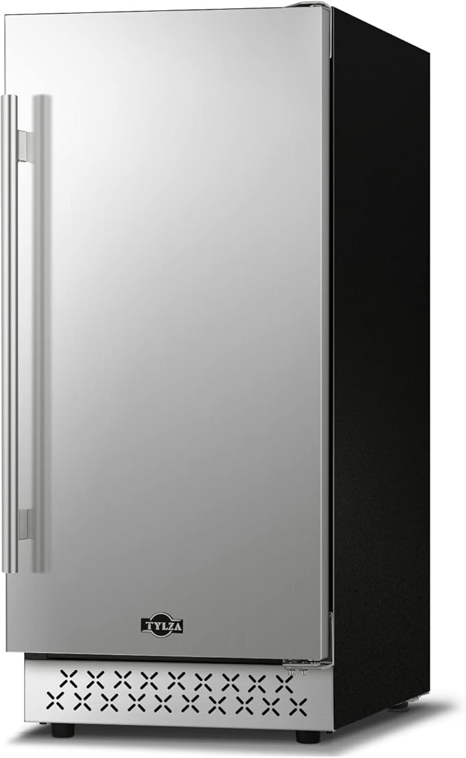 Tylza Beverage Refrigerator 15 Inch Wide, Mini Fridge Stainless Steel Under by TYLZA