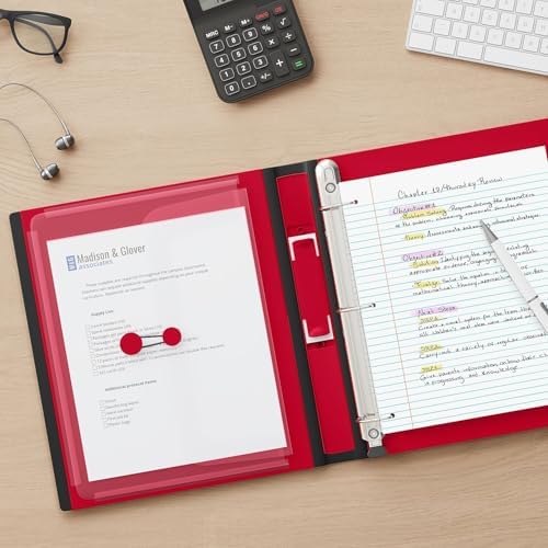 Staples Heavy-Duty 1-Inch D-Ring Binder, Red, Removable Spine Label - Image 5