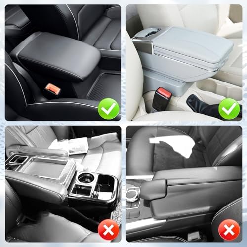 SINGARO Bling Center Console Arm Rest Cover for Car, Middle Console Armrest Storage Box Cover, Interior Bling Car Accessories for Women and Man Gifts Interior Sets (Beige) - Image 6