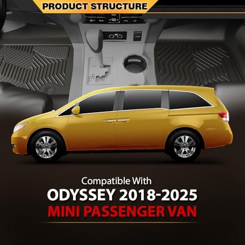 G-PLUS TPE Floor Mats&Liner Fit Honda Odyssey Mini Passenger Van 2018-2025 - Image 6