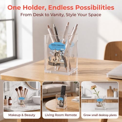 Funny Donkey Office Acrylic Cosmetic Pen Pencil Holder Cup, Work Forecast Cute Pencil Organizer, Humorous Unique Desk Accessories, Gag Sarcastic Gifts for Women Men Boss Employee（A14） - Image 3