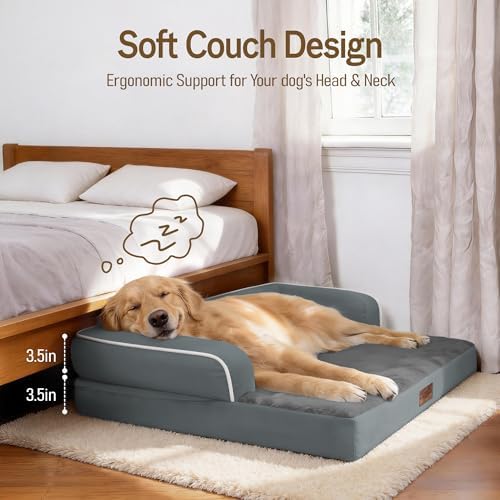Comfort Expression Washable Dog Bed with Bolster for Medium to Large Dogs - Image 3