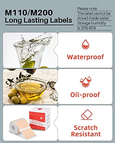 Phomemo Khaki Labels, 1.57"x1.18" M110/M100/M220/M108 Thermal Sticker Paper - Image 4