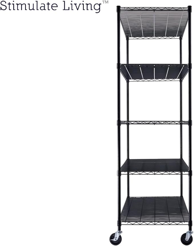 60"x24"x72" PRIME HEAVY DUTY Black 5-Tier Wire Shelving NSF 3000 LBS MAX - Image 9