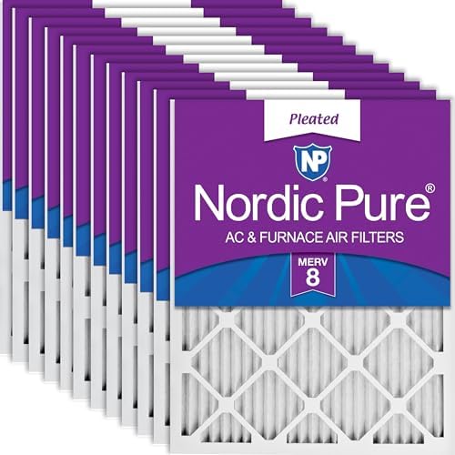 Nordic Pure 18x20x1 Pleated MERV 8 Air Filters 12 Pack by NordicPure