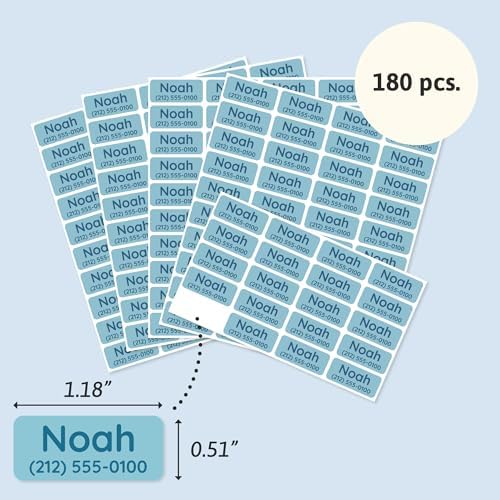 TeddyLabels - Clothing Labels for Nursing Home (180) – Self-Adhesive Name Tags for Clothes and Personal Items. Personalized Labels for Daycare, Nursing Homes, and Laundry Use - Blue - Image 6