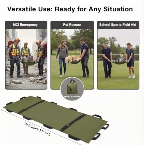 Portable Gurney Stretcher for Patient & Large Dog Rescue, 400 lbs - Image 5