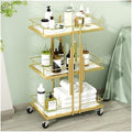 Metal Rolling Cart with Wheels - Spa Storage and Manicure Organizer for Beauty Professionals, Utility Organizer for Salon Use,Gold by Unknown