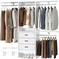 Armocity 5FT Small Closet System with 3 Fabric Drawers, 60 Inches Walk In Closet Organizer System With 3 Adjustable Shelves, Heavy Duty Clothes Rack Built-In Garment Rack, 59" L x 16" W x 71" H, White by Armocity