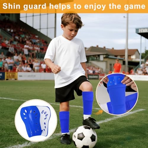 2 Pairs Shin Guards Soccer for Kids,Shin Pads Extra Lightweight Breathable Slide in Shin Guard for Football Training Match Outdoor Activities Protective Slip-in Shin Guards for Boys Girls - Image 7