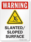 SmartSign “Warning - Slanted/Sloped Surface” Sign | 10" x 14" Plastic by SmartSign