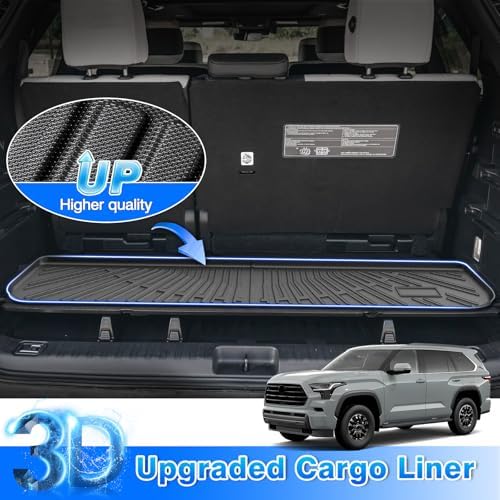 Sequoia Floor Mats - Car Mats for Toyota Sequoia 2023-2026, All Weather Floor Mats and Cargo Liner for Sequoia Accessories, Heavy Duty Rubber Mats, Car Accessories - Image 5