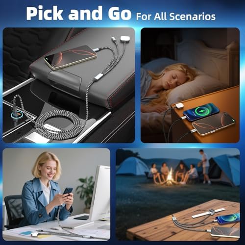 Travel Essentials 3-in-2 Multi Charging Cable with iWatch Charger/IP/USB-C - Image 5