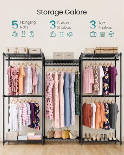 SONGMICS Closet Organizers and Storage, Clothes Rack with Shelves - Image 3
