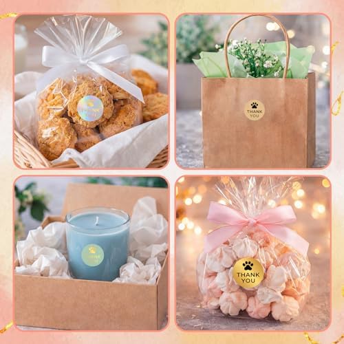 500 Pcs Thank You Dog Stickers Dog Paw Print Thank You Stickers for Shipping Mailers, Bags, Boxes, Tags, Greeting Cards, Present for Sealing and Decoration(Pink) - Image 6
