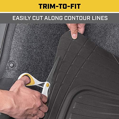 Cat® ToughRide Heavy Duty Automotive Rubber Cargo Liner Trunk Floor Mat, Odorless All Weather Protection, Trimmable to Fit Most Vehicles Car Truck Van SUV, Black, 53" x 36.25"in - Image 4