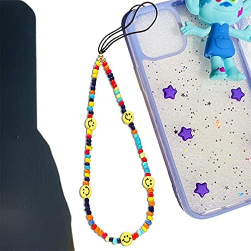 6PCS Beaded Phone Charms Strap Fruit Star Faux Pearl Rainbow Beads Phone Chains Beaded Lanyard for Camera Key Wallet Valentines Day Gifts for Her Women - Image 2