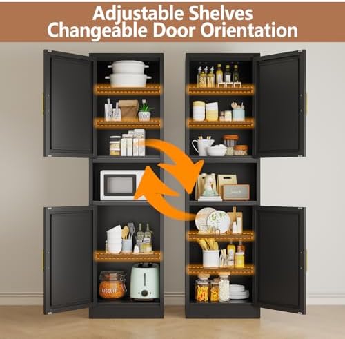 16 inch Wide Pantry Cabinet with Adjustable Shelves, Narrow Storage Cabinet - Image 6