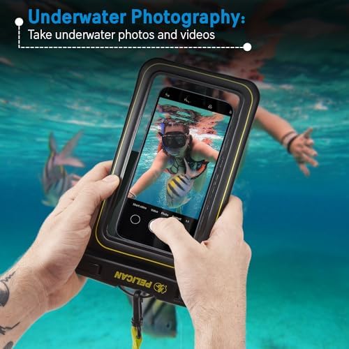 Pelican 4 Pack Marine Waterproof Phone Pouch (XL) - Black/Hi-Vis Yellow - Image 4