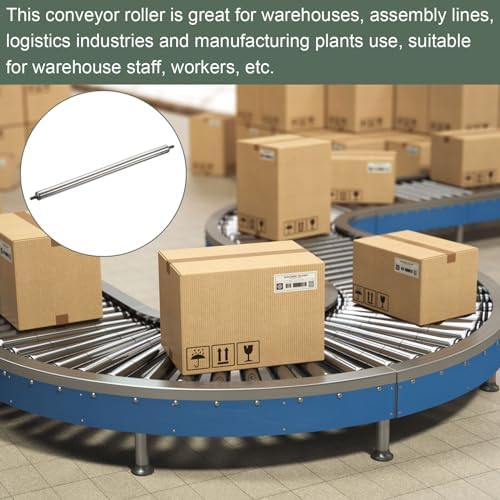 YOKIVE 2 Pcs Conveyor Roller, Stainless Steel Roller Replacement | Smooth Movement, Great for Factories, Warehouses Use (Silver, 1 Inch Dia, 20 Inch Length) - Image 3