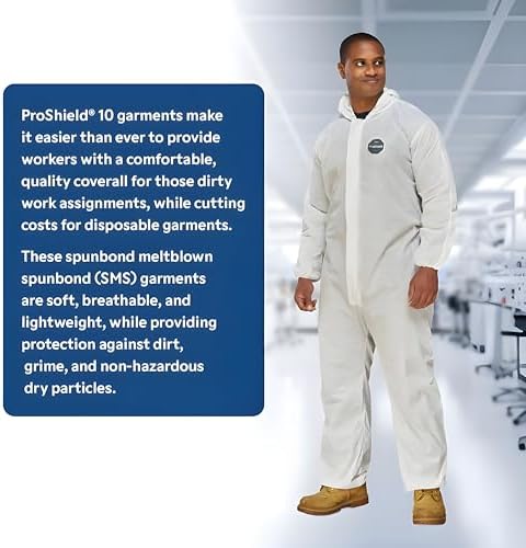 DuPont ProShield 10 PB127S Disposable Protective Coverall with Standard Fit Hood, Elastic Cuff and Ankles, Blue, 2X-Large (Pack of 25) - Image 3