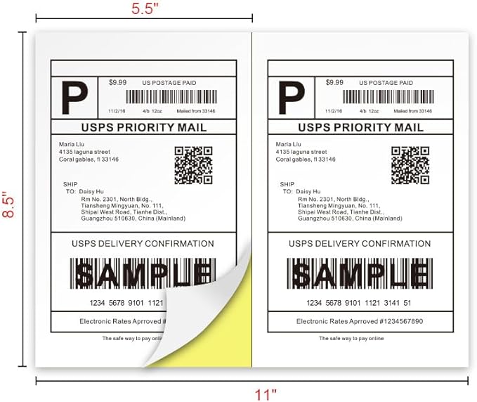 Half Sheet Self Adhesive Shipping Label - Image 3