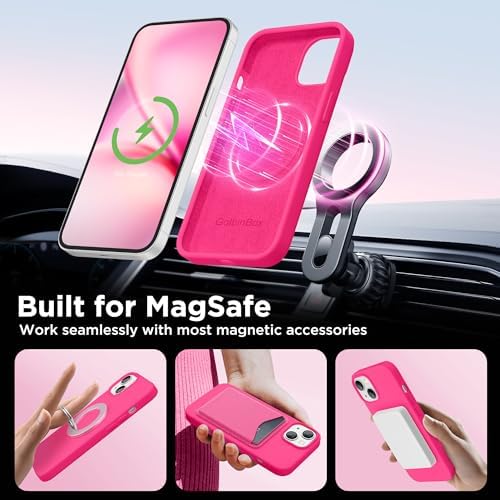 GolbinBox Magnetic for iPhone 15 Case, Silicone Cover, Hot Pink - Image 4