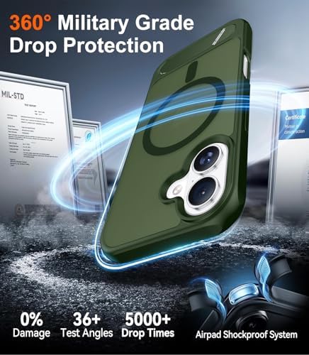 Temdan Magnetic Compatible with iPhone 16 Plus Case, [Built-in Invisible Kickstand][Compatible with MagSafe][Military Grade Shockproof] Slim Translucent Matte Phone Case for iPhone 16 Plus 6.7" - Image 5