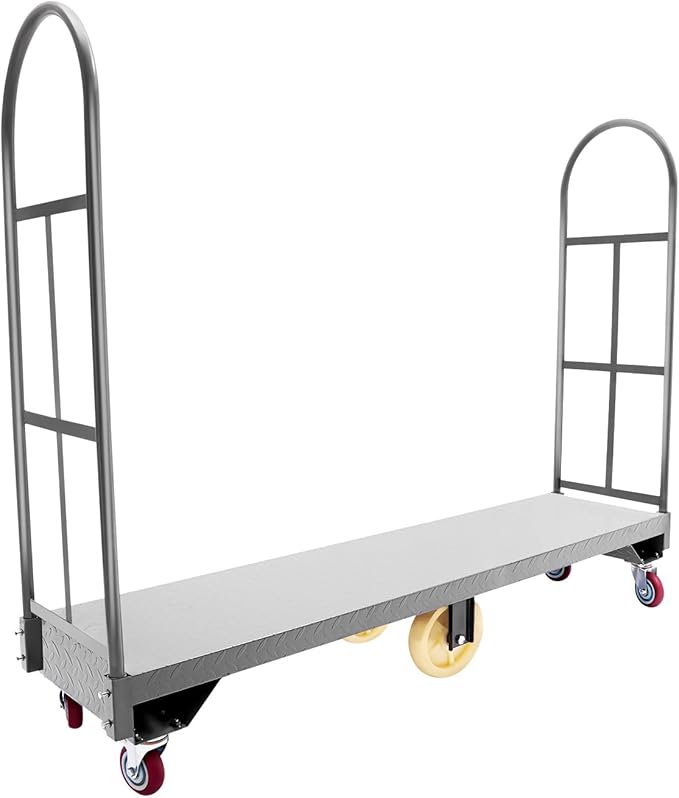 2000lbs Capacity Foldable Push Cart Dolly, 64.6Lx15.7H U-Boat Steel Cart by Unknown
