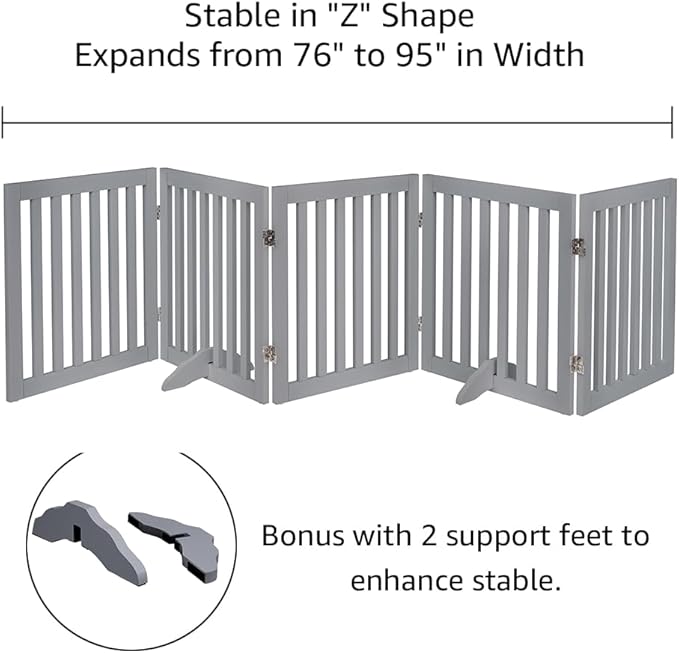 unipaws 24”H Free Standing Pet Gate - Image 4