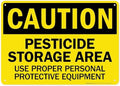 Caution Pesticide Storage Area Use Proper Personal Protective Equipment Sign, 10x14 Inches, Rust Free .040 Aluminum, Fade Resistant, Made in USA by My Sign Center by MySignCenter