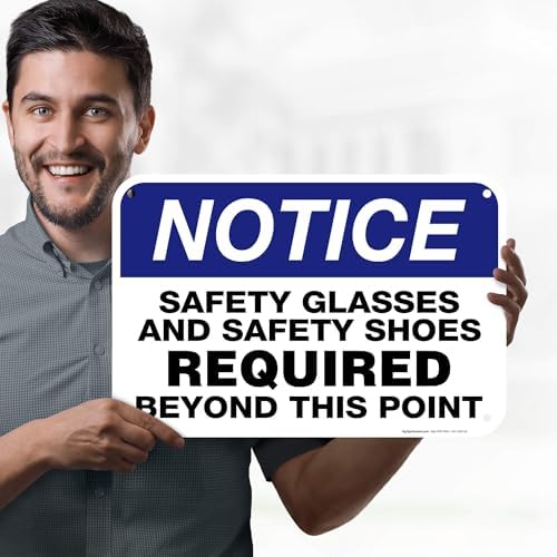 Safety Glasses and Safety Shoes Required Beyond This Point Sign, 12x18 - Image 2