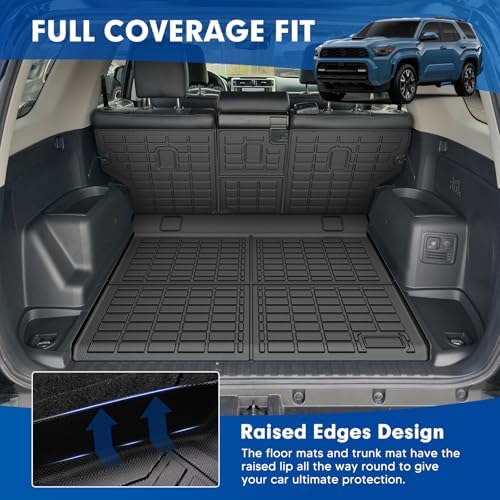 Mixsuper Cargo Liner for Toyota 4Runner 2010-2024 5 Seater (No 3rd Seat or No Sliding Cargo Deck), All Weather Cargo Mat Backrest Mat TPE Back Seat Cover Protector for 4Runner Accessories - Image 3