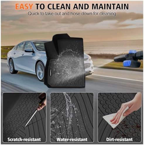 All Weather Floor Mats Cargo Liner for Chevy Malibu 2016-2023 2024 2025 - Image 7