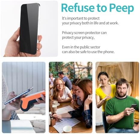 PEHAEL for iPhone 16 Pro Max Privacy Screen Protector+Camera Lens Protector - Image 7