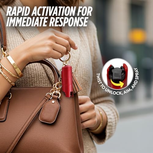 Guard Dog Security Quick Action Pepper Spray Self Defense Keychain, Maximum Strength 1.44 MC, OC Spray, 16-Foot Range, Twist-Lock Safety, Belt Clip for Easy Carry for Women and Men, Made in USA - Image 6