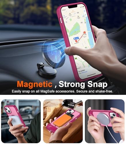 Temdan Magnetic Compatible with iPhone 14 Case/iPhone 13 Case,[Built-in Invisible Kickstand][Compatible with MagSafe][Military Grade Shockproof] Slim Translucent Matte Phone Case for iPhone 14/13 6.1" - Image 6