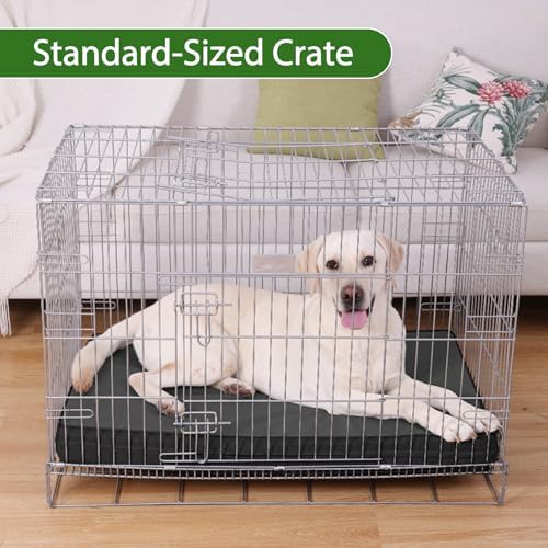 XXL Dog Bed Waterproof Washable, Wipeable Leather Large Crate Pad 48" Black - Image 5