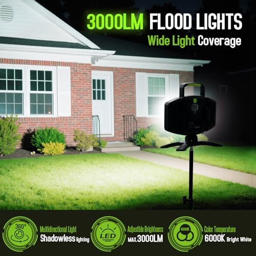 SYLSTAR 30W Rechargeable LED Work Light, 3000LM Magnetic, 5 Modes, 360 Rotatable & Foldable, Waterproof for Garage, Job Site, Camping, Car Repairing - Image 2