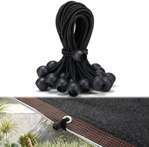 Aulock 30pcs 6in Heavy-Duty Bungee Cords with Balls for Tarp Shade Cloth by Aulock