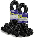 Kotap BB-9B Ball Bungee Cord, Heavy-Duty & Versatile, Indoor & Outdoor, Tarp Tie-Down, Organize & Secure, 9-Inch, Black, 50 Pack by Kotap