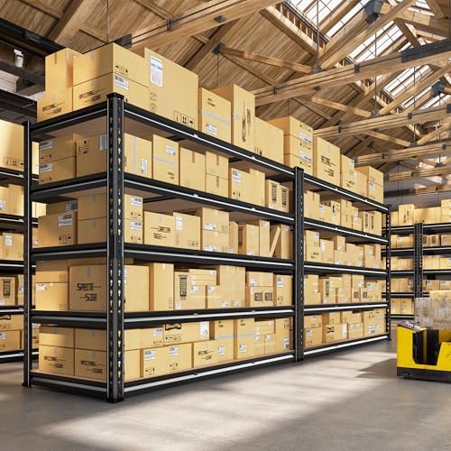 REIBII 48" W Garage Shelving 3080LBS Storage Shelves 5 Tier Industrial Shelving Adjustable Metal Storage Shelves for Garage, Basement, Warehouse, Commercial, Easy Assemble, 48" W x 72" H x 24" D, 4PC - Image 5
