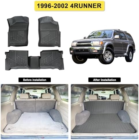 All-Weather Floor Mats Trunk Mats &Cargo Liners for Toyota 4Runner (1996 1997 1998 1999 2000 2001 2002) - 3rd Gen 4Runner Customized Protection, Lasting Durability - Image 3