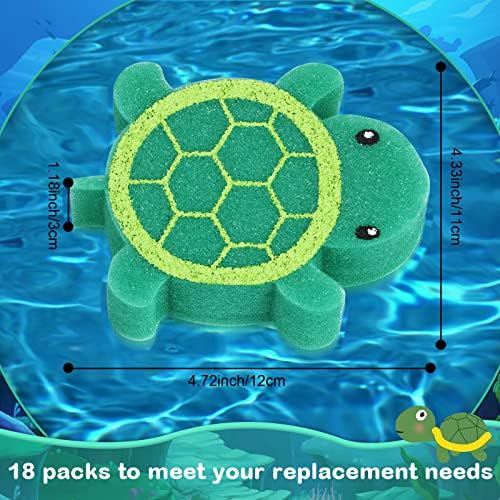 Patelai 18 Pcs Oil Absorbing Sponge Hot Tub Scum Absorber Swimming Pool Spa Sponge Accessories Cleaning Kit to Collect Scum Grime and Oil from Hot Tub Swimming Pool and Spa(Turtle) - Image 5