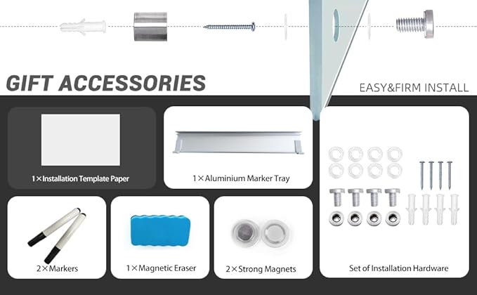 Glass Magnetic White Board – 72 x 48 Inches Dry Erase Frameless Whiteboard - Image 6