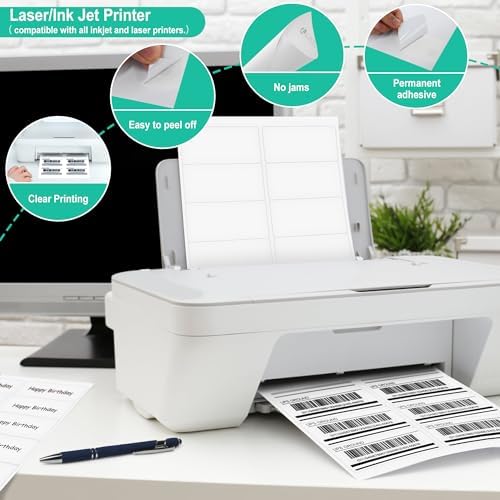 L Liked 2"x4" Printable White Label Stickers 1000 Labels 100 Sheets - Image 4